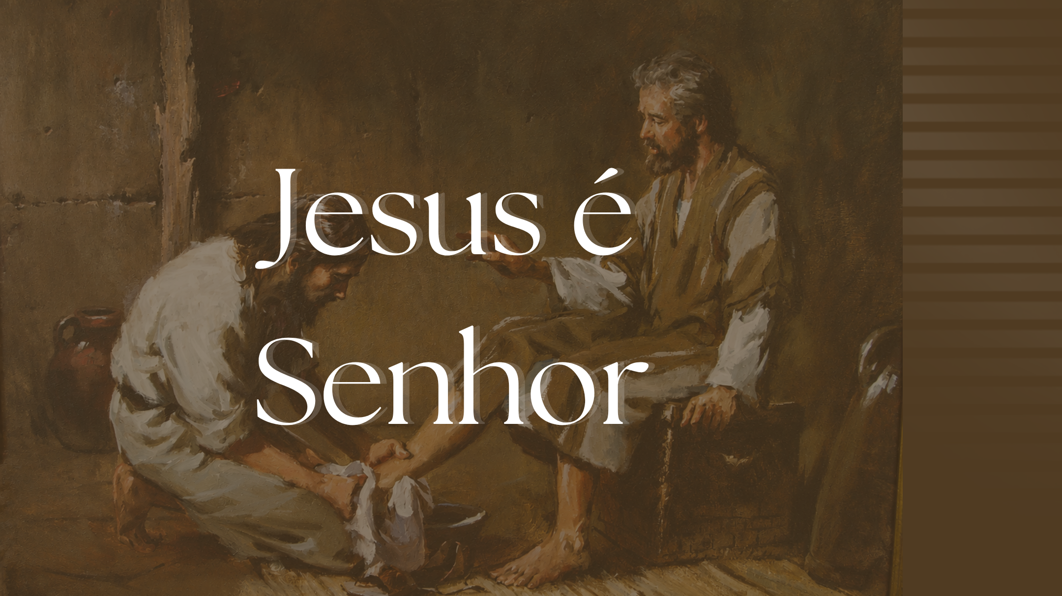 Jesus é Senhor e seu senhorio se revela no serviço humilde de Cristo lavando os pés dos discípulos